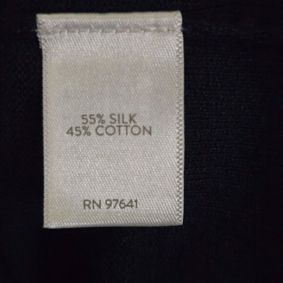J. Jill Silk Cotton Blend Navy V Neck Classic Sweater Size S - Picture 4 of 4